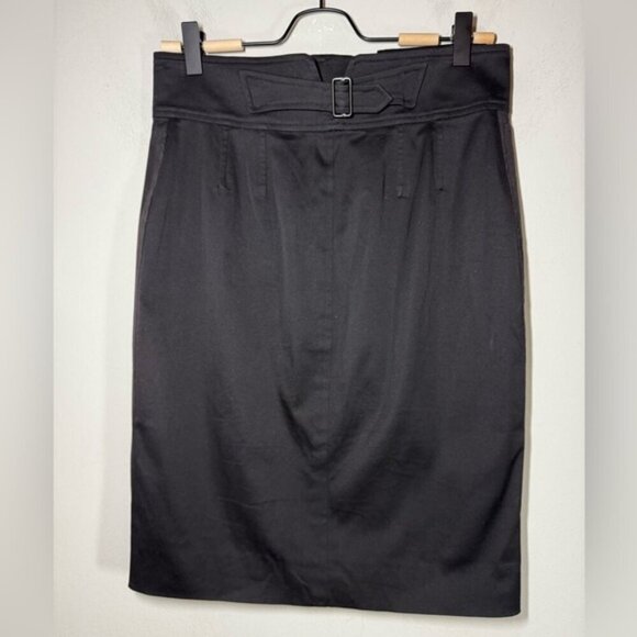 YSL Made in Italy Gray Knee-Length Pleated Pencil Skirt - Picture 2 of 6